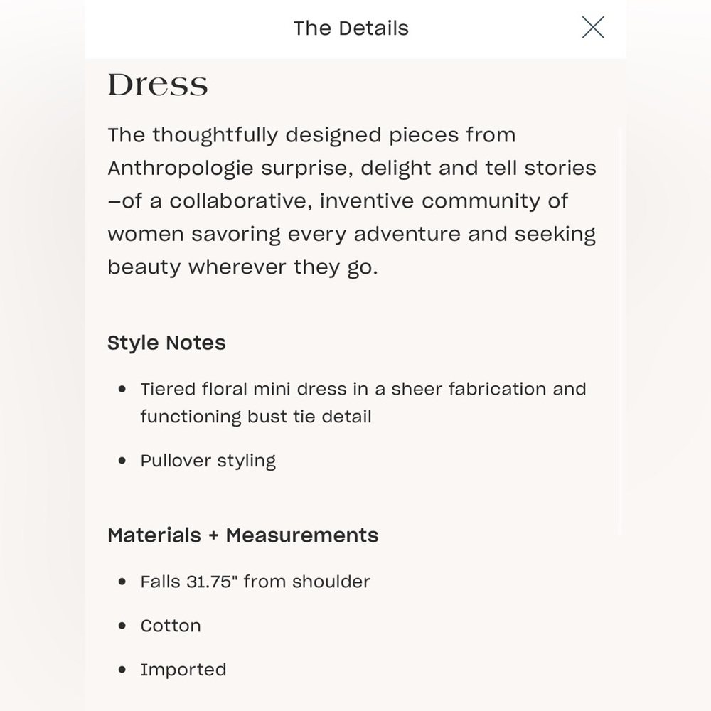 Anthropologie Blue Puff-Sleeve Tiered Mini Dress Size L (item #148) - Picture 4 of 7